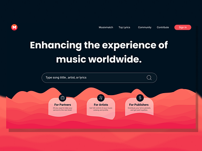 Musixmatch Header design graphic design header redesign ui website