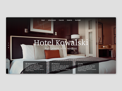 Hotel design landing page typography ui ux website