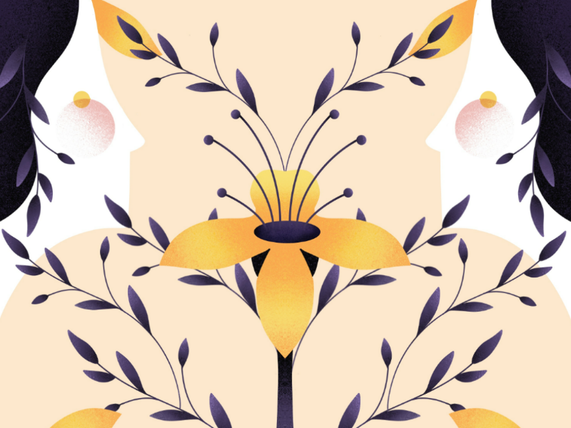 Blooming flat nature scent flower procreate illustration