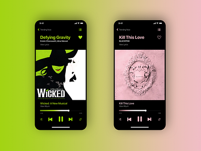 Music Player for iOS app design music app music player ui ui