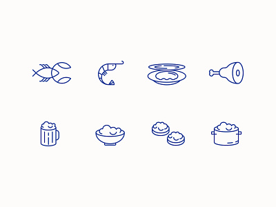 Seafood&Beer icons