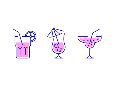 Coctails Icons Set alcohol bar coctails drinks graphic design icon lineicon margarita minimalism vector whiskey