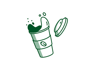 Coffe Cup Splashes coffe coffeecup cup icon lineicon minimalism splash vector