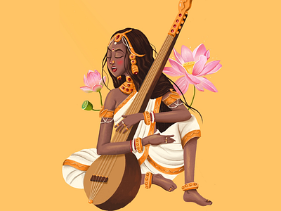 Saraswati character design