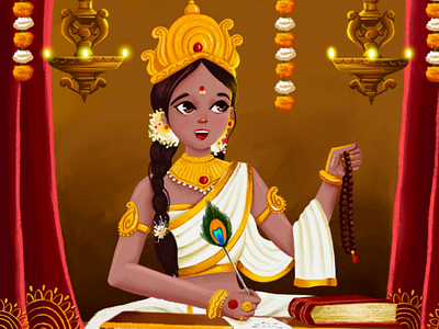 Brahmacharini character design children book comic concept art illustration indian mythical mythological