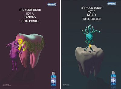 Oral B Posters advertising advertisment campaign character design comic design illustration illustrations painting poster typography