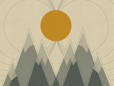 Magnetic Field geometric landscape mountains nature sun texture