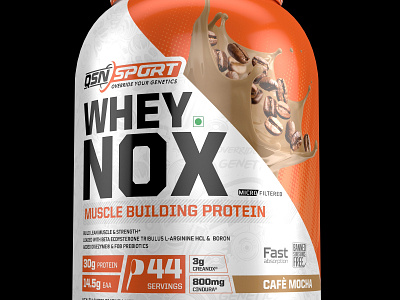 TEST WHEY NOX ORANGE 3d 3d art art concept label packaging logo protein sport supplement supplement label design supplements whey