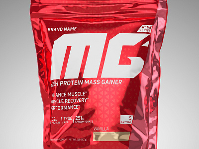 MASS GAINER CONCEPT MAY 2022 (available) 3d 3d art bag concept design dietary gainer gym illustration label logo mass muscle natalino pouch powder render sport supplement ui