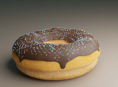 Donut.. Less chocolate and Sprinkles.. :v Learning Things 3d modeling donut