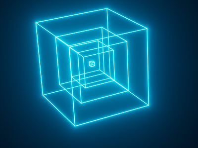 Simple emission Cube 3d modeling emission