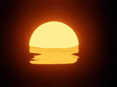 Simple Sunset 3d art 3d modeling