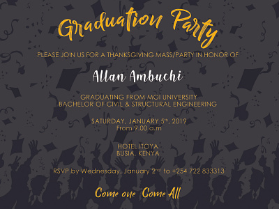 Simple graduation party invite 1