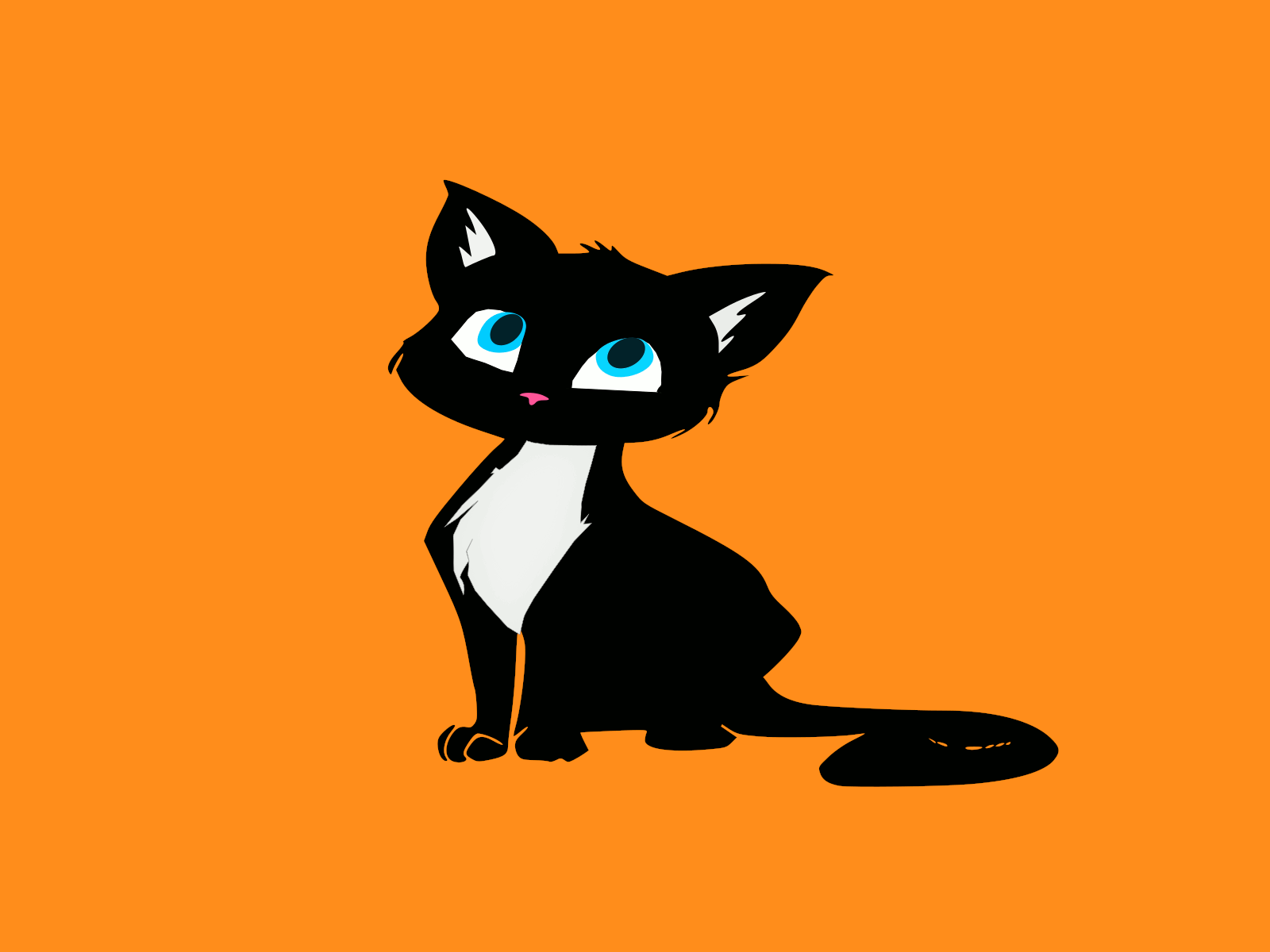 Animated Cat GIF animal animated animated gif animation black cat design dribbbleweeklywarmup favourite gimp inkscape noir pet week 3
