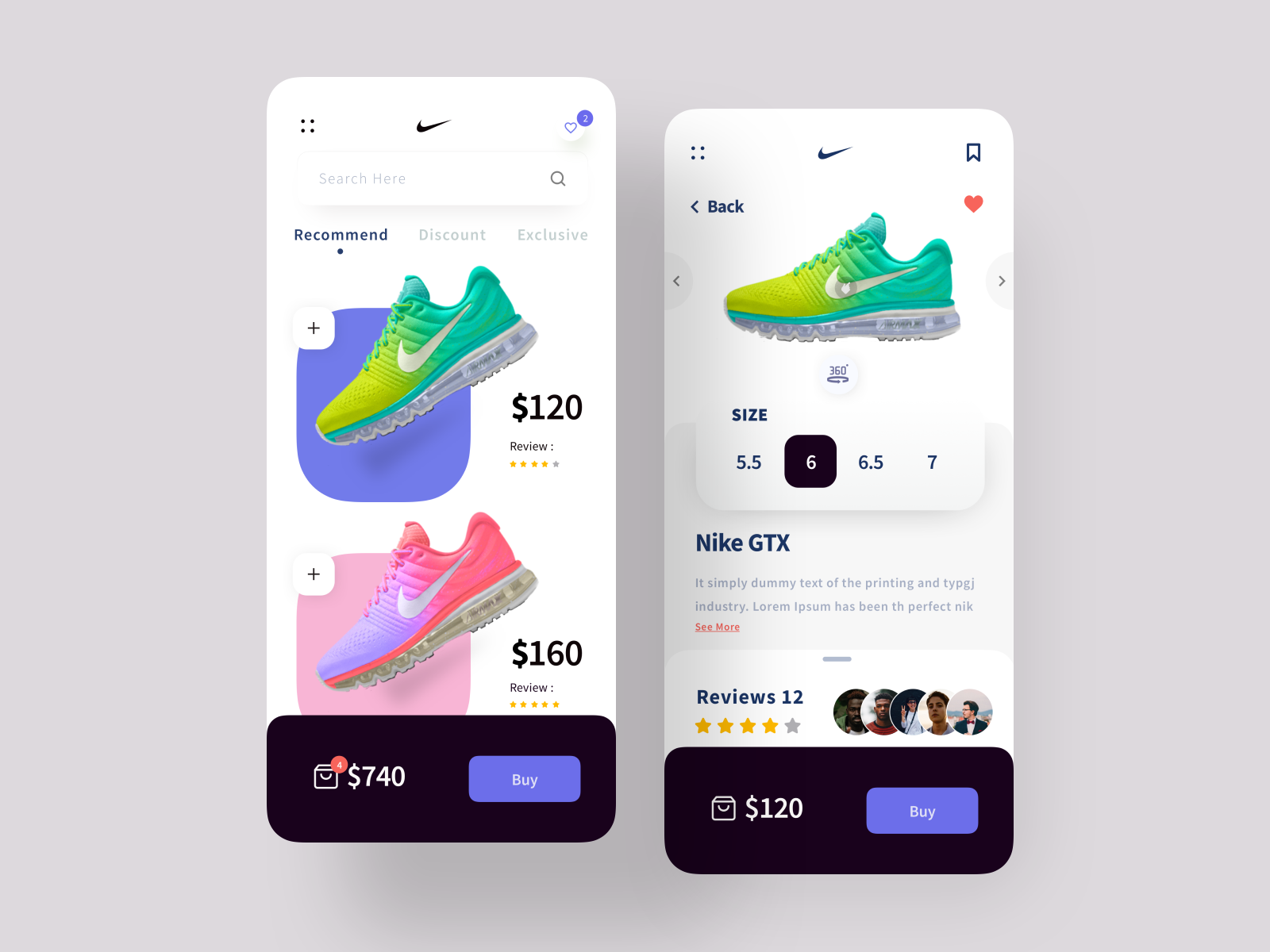 Nike App designs, themes, templates and 