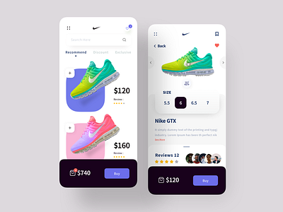Nike Sneakers App android app app design ecommerce app ecommerce design ios app design mobie app design nike nike sneakers shoe design ui ux ui design uidesign