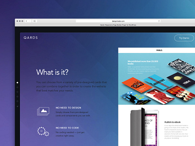 Qards! css3 design framework landing presentation qards tool ui ux wordpress