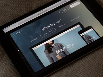 Qards: Mar Co. Showcase ipad iphone leather presentation qards slider slides ui user interface ux wallet wordpress