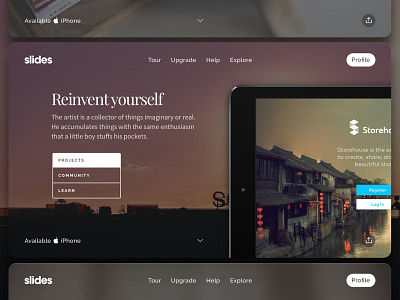 Slides framework ipad landing presentation slide slides ui ui kit