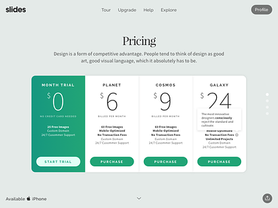 Slides: Pricing Table White