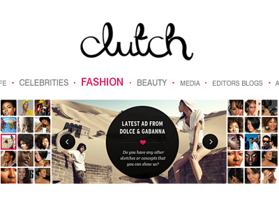 Fashion site header design fashion interface ui