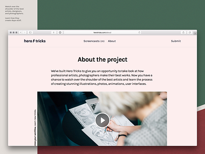 Hero Tricks — Watch over the shoulder of creative heroes lesson screencast sketch tutorial video