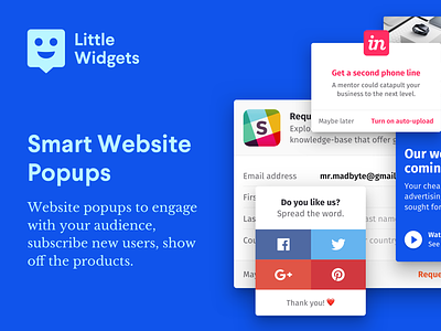 Little Widgets — HTML Website Widgets & Popups application css form html lightbox popup presentation share video website widgets widget