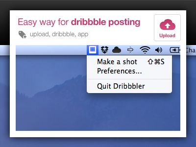 Easy way for dribbble posting app dribbble upload