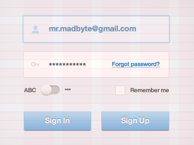Sign In / Sign Up clean login password sign in sign up ui