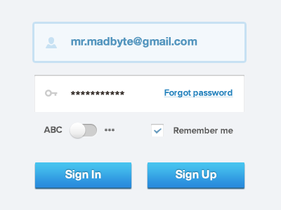 Some thoughts about Sign In form login sign in sign up