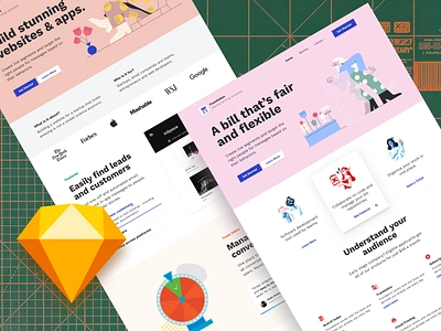 Foundation: Landing Page Design Freebie download free freebie freebies landing page skech app sketch sketch download sketch resources sketch templates sketch website template website design