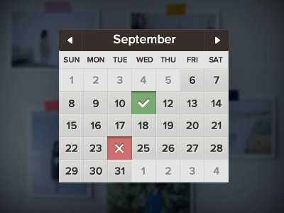 Calendar calendar components pack september ui ui kit