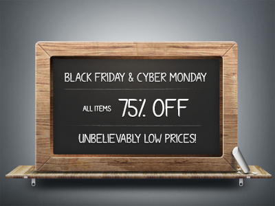 75% Off: Black Friday & Cyber Monday PSD .psd banner black friday cyber monday discount freebie friday off psd