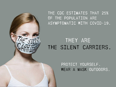 The Silent Carriers adobe art coronavirus covid 19 covid19 design font graphic illustrator layout mask photoshop poster psa warp
