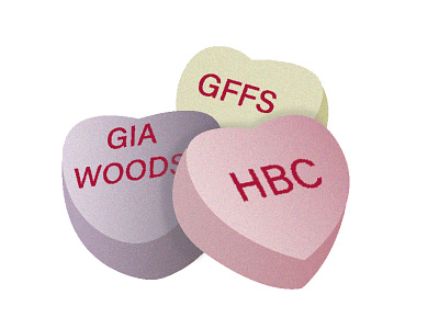 Gia Woods Candy Hearts adobe design gia woods graphic heart illustration illustrator texture vector