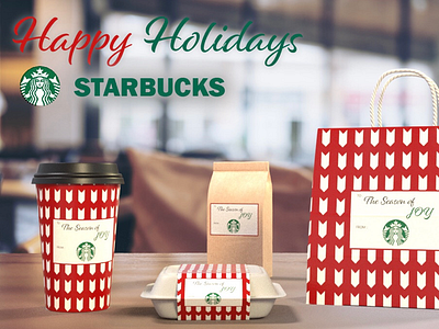 Starbucks Holiday Design 3d ad adobe advertisement art coffee design dimension graphic holidays illustration illustrator layout starbucks vector