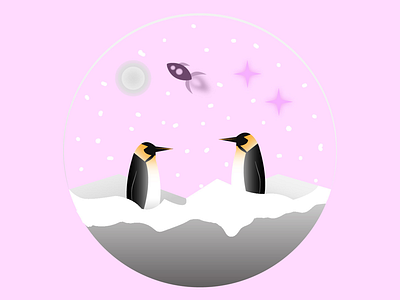Arctic Globe adobe cold design gradient graphic illustration illustrator penguin vector winter