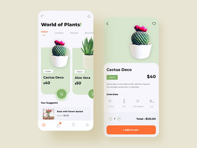 Online Plant Shop design ecommerce indoor plant interaction mobile app mobile interface mobile ui outdoor plant plant app product design