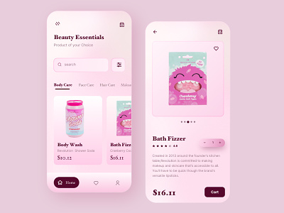 Beauty Product App Concept beauty beauty app cosmetics design e commerce e commerce shop e shop mobile mobile app mobile interface online shop product design skin care