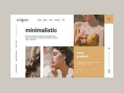 Jewerely Shop Page aesthetics branding design inspiration jewellery jewelry minimal minimalism minimalistic ui ux web design website website design