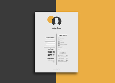 Curricullum Vitae Minimalist cv cv design cv resume cv resume template cv template design flat illustration illustrator minimal vector