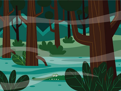 Swamp illustration vector