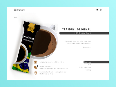 "Tramoni coffee" concept bean blue coffee coffee bean coffee cup design design art food minimal minimalism pink web web design website