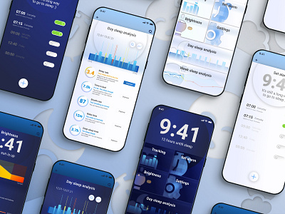 Mobile Sleep-tracking app concept app interface interface design mobile app mobile app design mobile design mobile device mobile ui sleep sleep app tracking tracking app ui ui ux ui design user experience user interface user interface design ux ux design