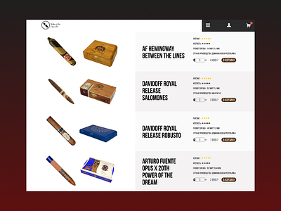 Cigar shop website design design minimal shot ui ux web web design website