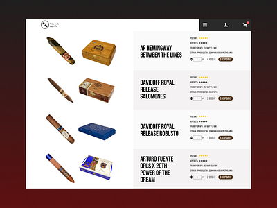 Cigar shop website design