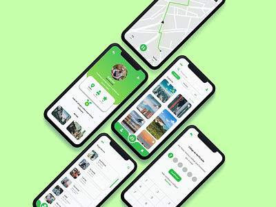 Tracker App app bike biker brasil design figma flat green health minimal mobile mobile app mobile ui social sports track traveling ui ux
