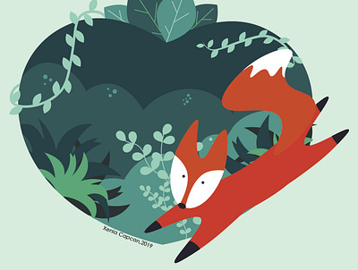 Heart of the forest branding design flat icon illustration illustrator logo ui vector