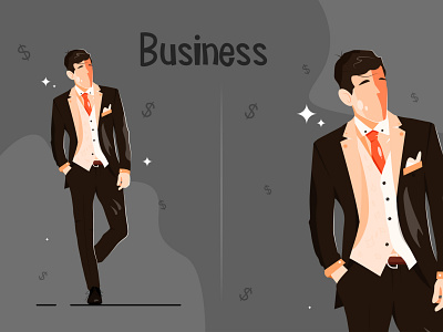 The illustration shows a businessman adult business businessman cartoon character happy idea illustration leadership male man manager occupation office person standing success suit thumbs up worker