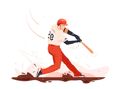 Abstract baseball player male figure with bat in batter action